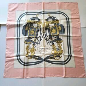 Hermes Carre 90 Bridges De Gala Ceremony Horse Silk Scarf Pink Hugo Grygkar Larg